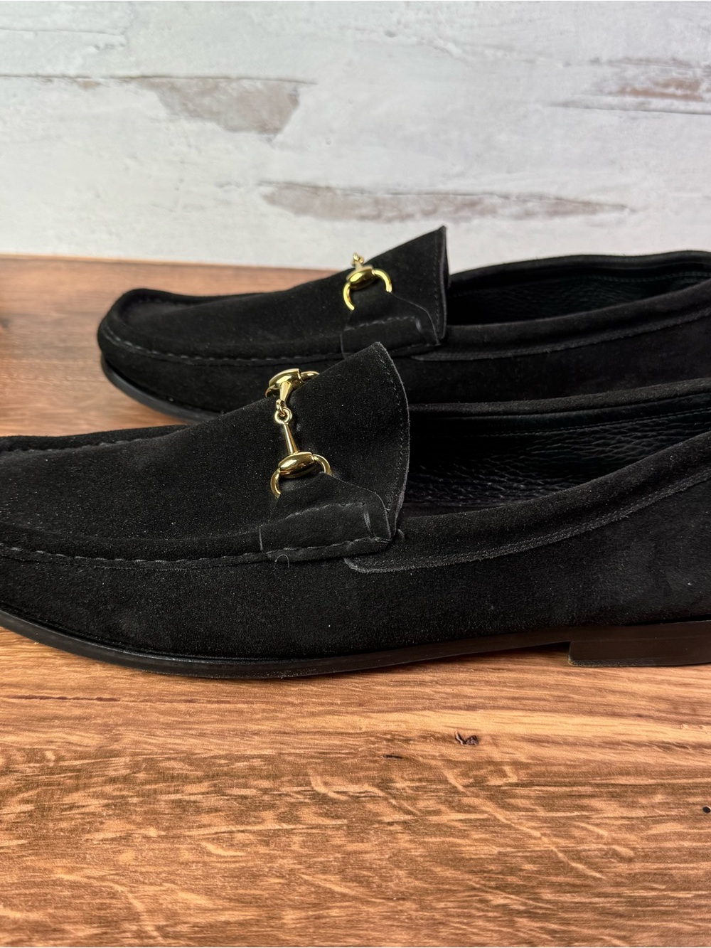 Gucci Men’s Black Suede Classic Horsebit Loafers 12.5 D - Picture 2 of 9